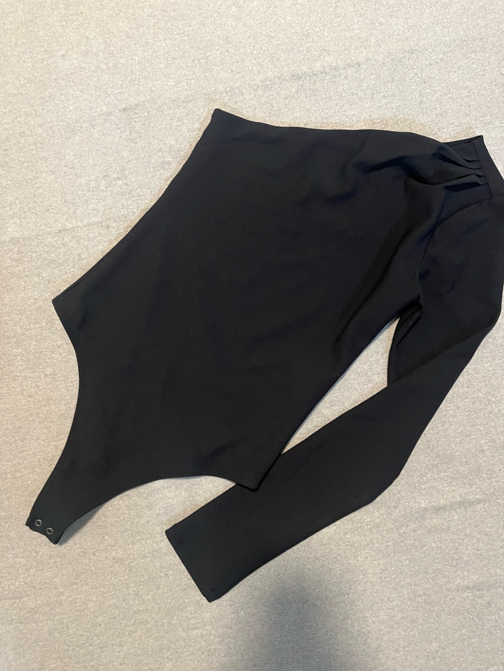 Abercrombie One Shoulder Black Long-Sleeve Bodysuit